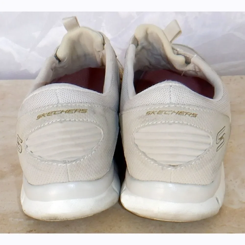 Skechers cream color bling walking shoes